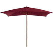 Outsunny Sombrilla Terraza Exterior 295x200 cm con Mástil de Madera Varillas de Bambú y Polea Parasol de Jardín Rectangular Impermeable para Patio o Terraza Estilo Clásico Rojo Vino