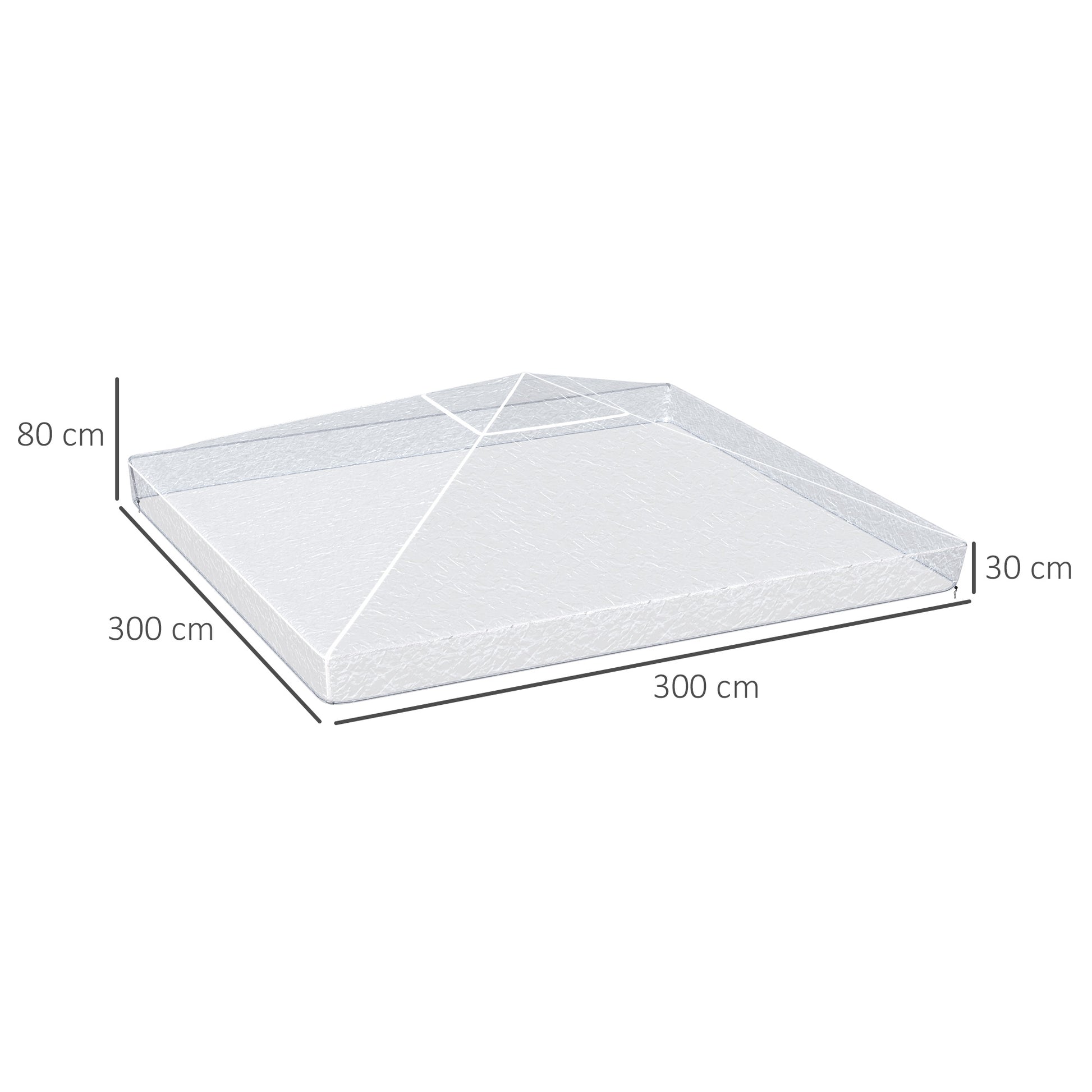 Outsunny Cubierta Protectora para Gazebo 3x3 m Cubierta Impermeable para Pérgola Toldo Carpa Funda Protectora Protección contra la Intemperie Transparente