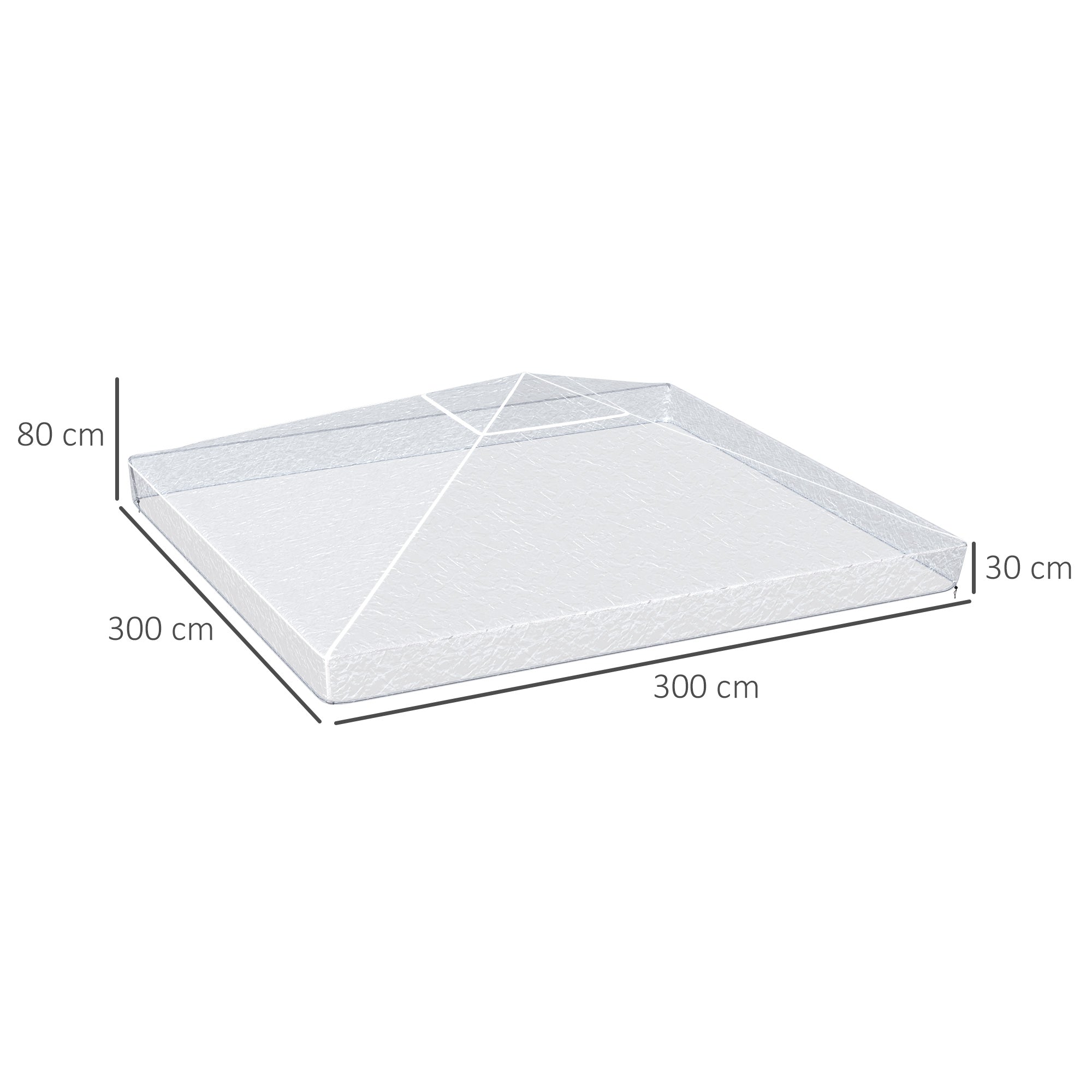 Outsunny Cubierta Protectora para Gazebo 3x3 m Cubierta Impermeable para Pérgola Toldo Carpa Funda Protectora Protección contra la Intemperie Transparente