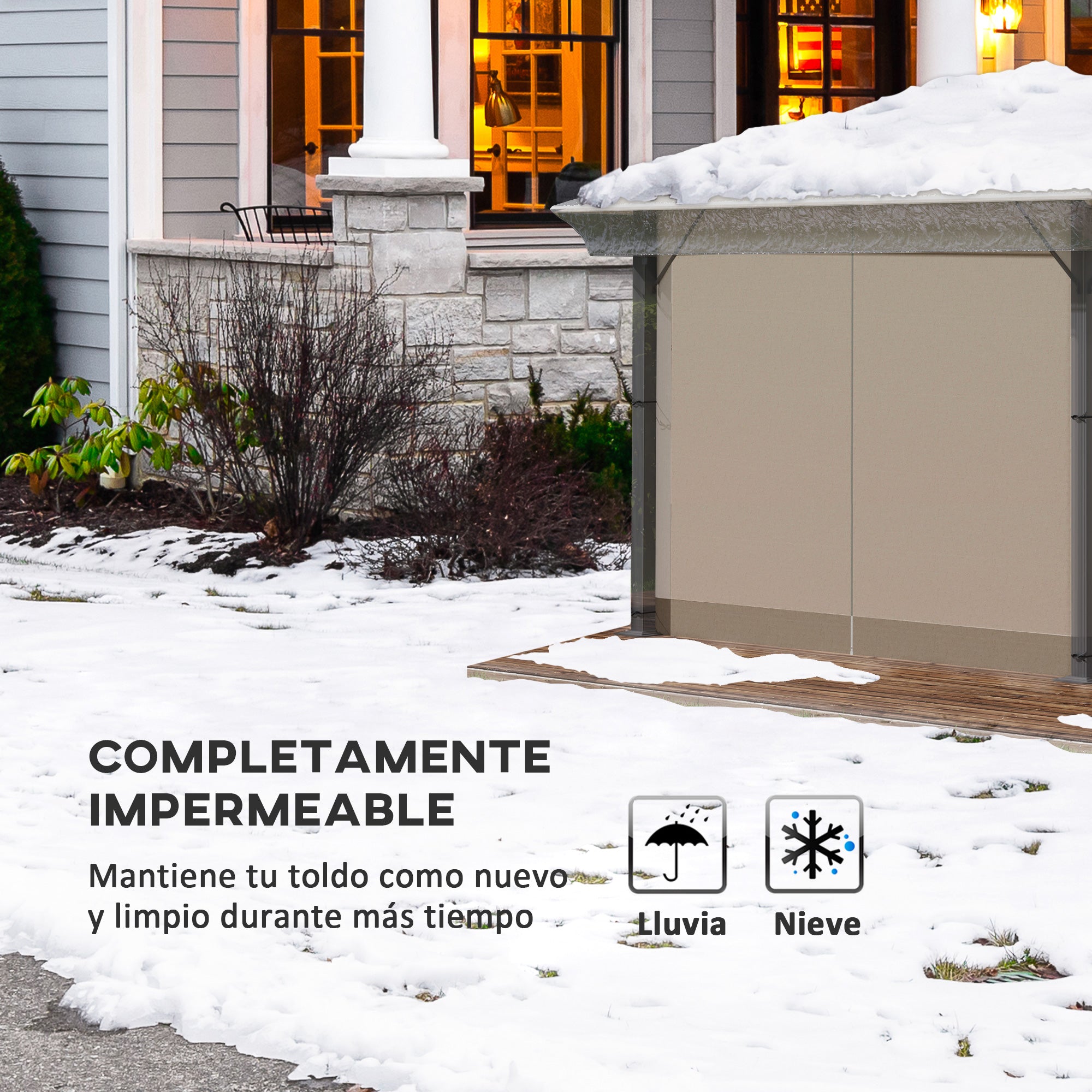 Outsunny Cubierta Protectora para Gazebo 3x3 m Cubierta Impermeable para Pérgola Toldo Carpa Funda Protectora Protección contra la Intemperie Transparente
