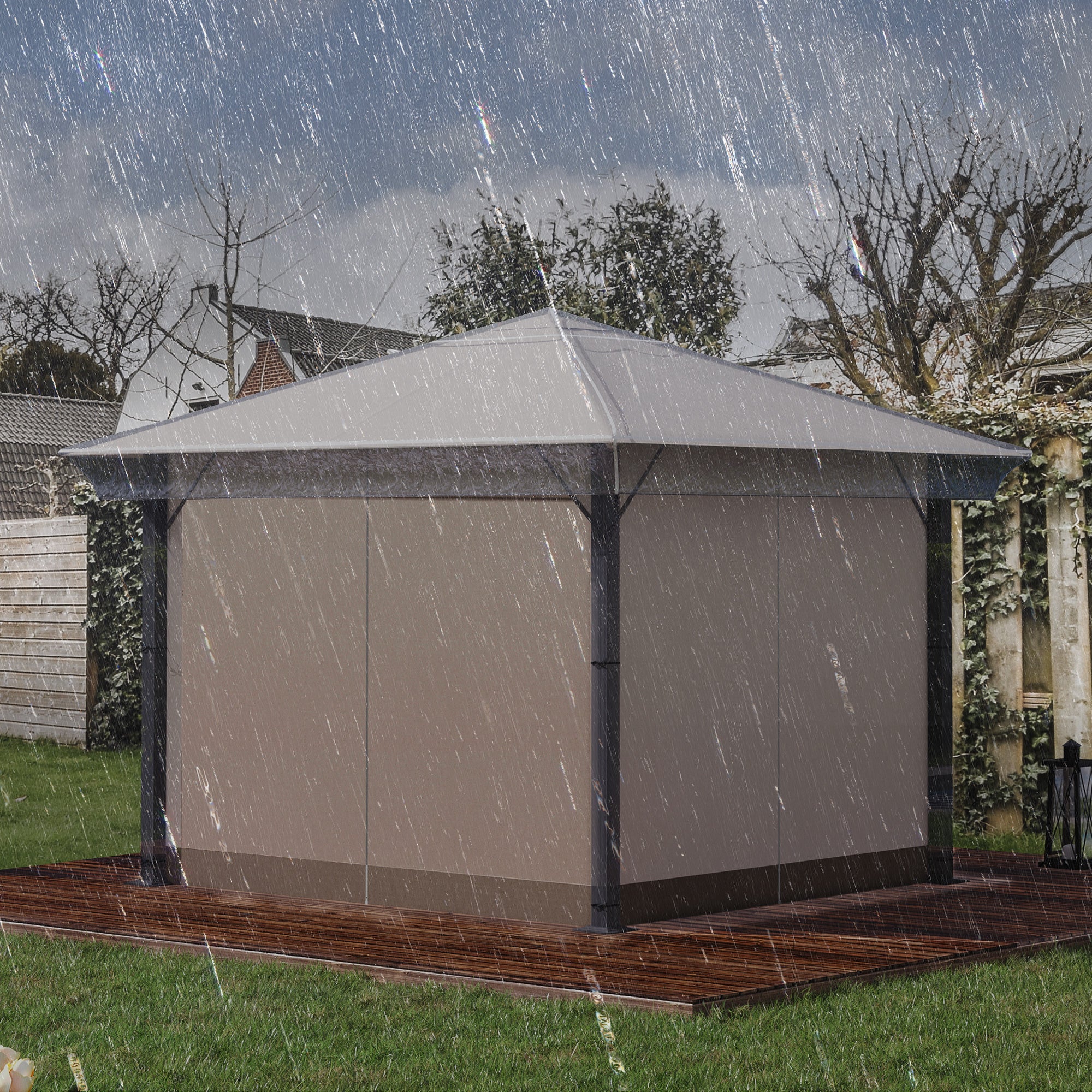 Outsunny Cubierta Protectora para Gazebo 3x3 m Cubierta Impermeable para Pérgola Toldo Carpa Funda Protectora Protección contra la Intemperie Transparente