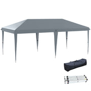 Outsunny Carpa Plegable Gazebo 6x3 m Cenador Plegable con Altura Ajustable en 3 Niveles Toldo Anti-UV y Bolsa de Transporte para Camping Fiestas Gris Claro