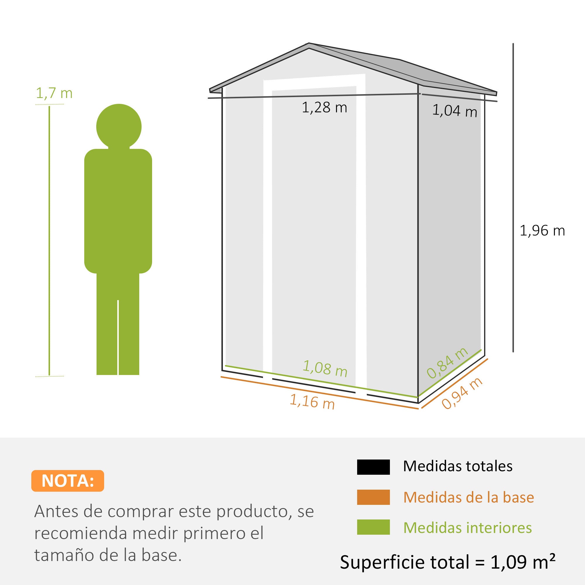 Outsunny Caseta de Jardín Exterior 1,09 m², 128x104x196 cm, Cobertizo de Jardín Exterior de Plástico con Suelo, Puerta con Cerradura, Ventana y Ventilación para Almacenaje de Herramientas, Gris Oscuro