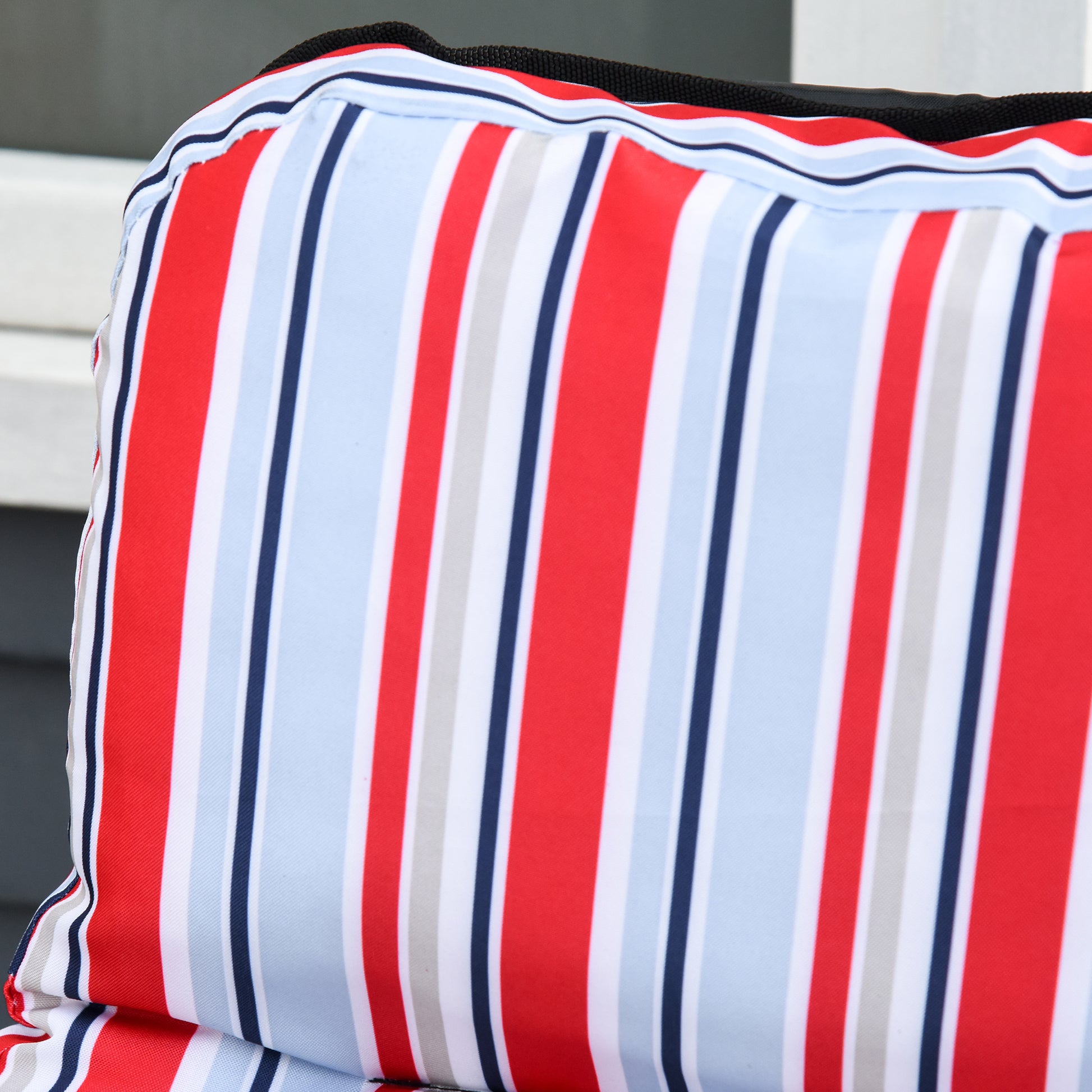 Outsunny Pack de 2 Tumbonas Plegables Tumbonas de Jardín Exterior con Cojín Acolchado, Respaldo Ajustable en 5 Posiciones, Reposapiés y Marco de Acero, 60x75x65-102 cm, Rayas Rojo