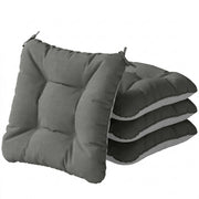 Outsunny Set de 4 Cojines para Sillas, Cojines para Jardín, Colchones de Silla con Lazos y Base Antideslizante, Impermeables, Protección UV30+, para Interior y Exterior, 39,5x39,5x10 cm, Gris Oscuro