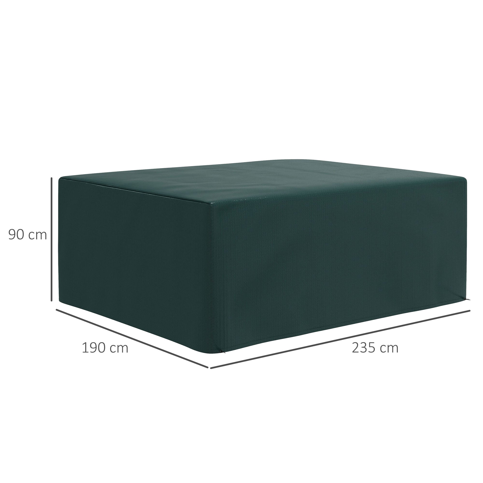 Outsunny Funda Protectora para Muebles Rectangular Funda de Muebles para Jardín Impermeable Anti-UV Antipolvo para Terraza Balcón 235x190x90 cm Verde