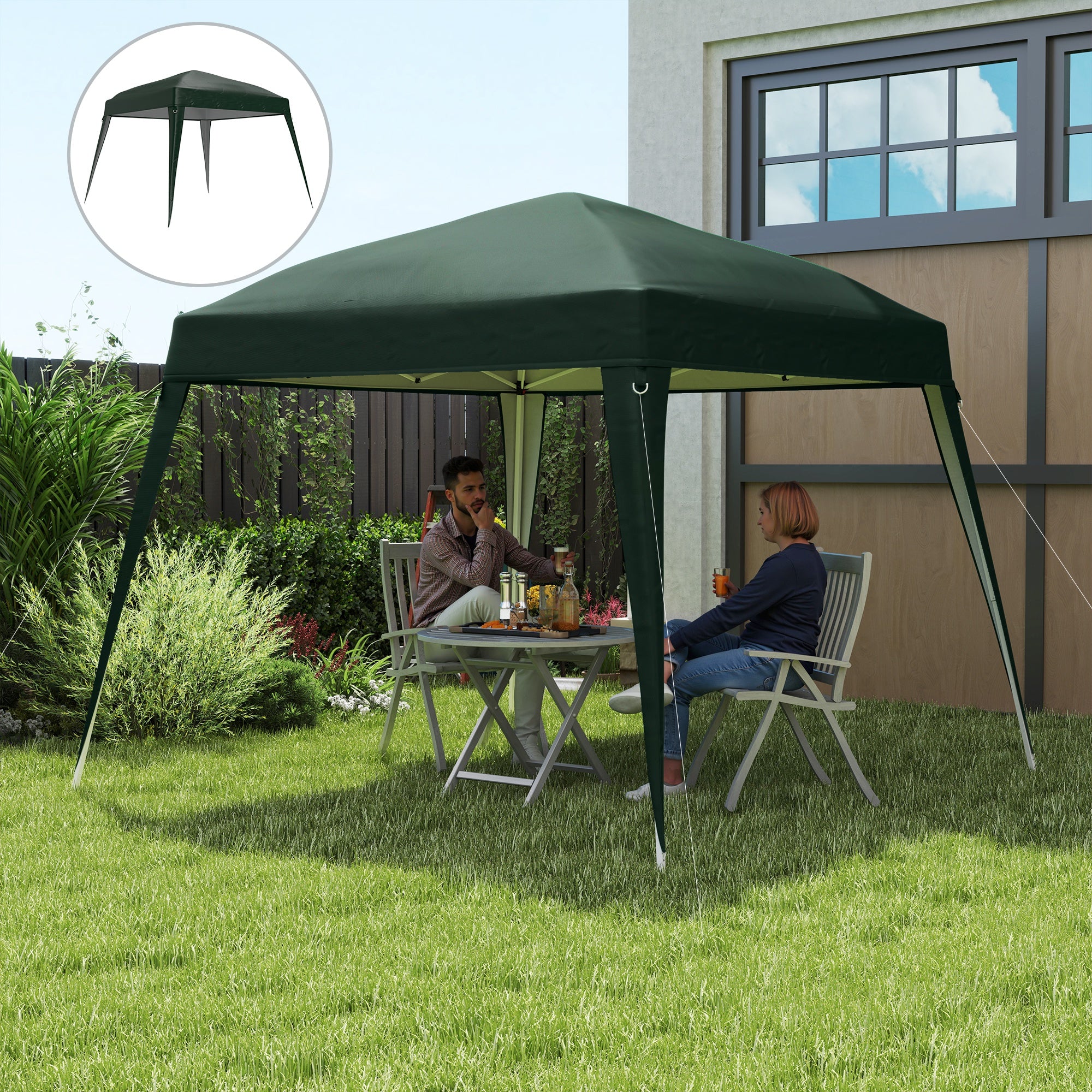 Outsunny Toldo de Pérgola de Recambio 3x3m Techo de Repuesto para Carpa Plegable de Jardín de Tela Oxford con Protección UPF 50+ Impermeable Cierres de Velcro y Ganchos Elásticos Verde