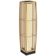 Outsunny Linterna de Jardín de Ratán, Farola Solar Exterior con Luces LED Encendido y Apagado Automático, Impermeable, IP44, Lámpara de pie para Terraza, Balcón, Patio, 19x19x68 cm, Arena