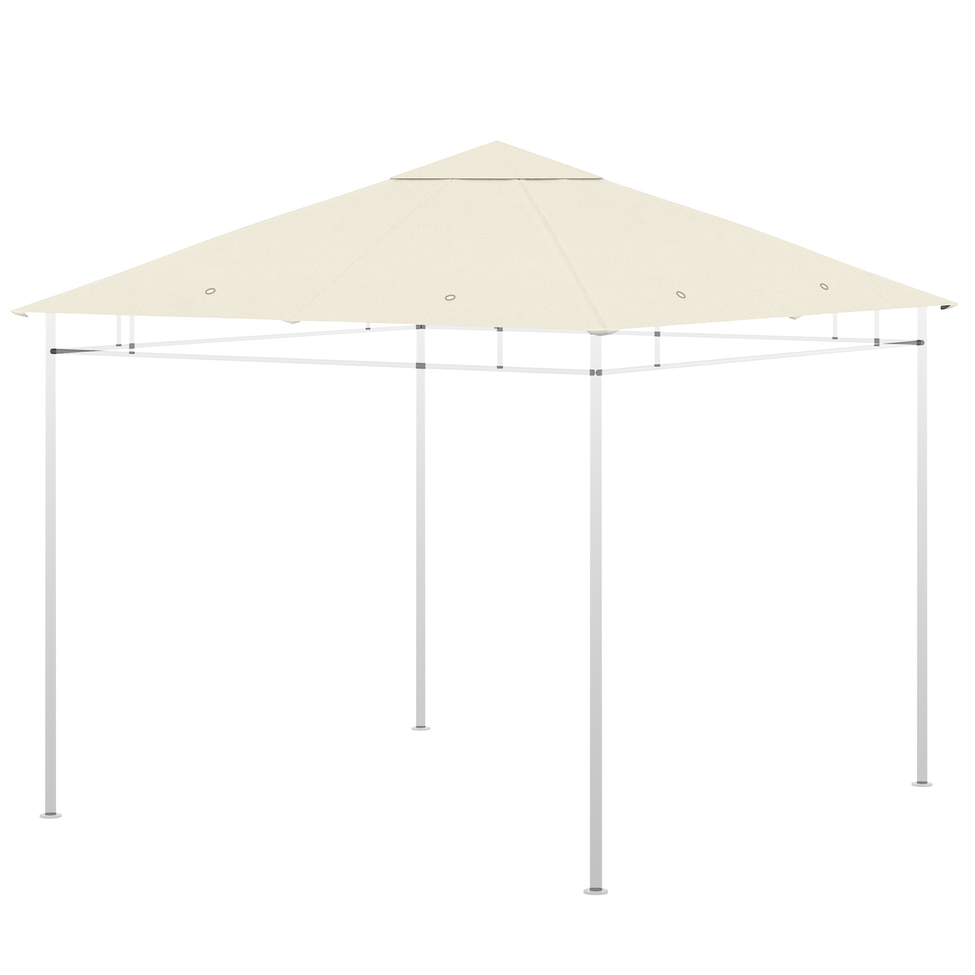 Outsunny Techo de Repuesto para Cenador, 3x3 m, Cubierta de Repuesto con 8 Orificios de Drenaje, Ventilación y Protección UV, SOLO Toldo de Recambio para Pabellón Gazebo, Blanco Crema