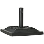 Outsunny Base para Sombrilla de Jardín de 12 kg Soporte de Parasol Cuadrado de Resina para Mástil Ø32/38 mm para Terraza Patio Balcón 44x44x33 cm Negro