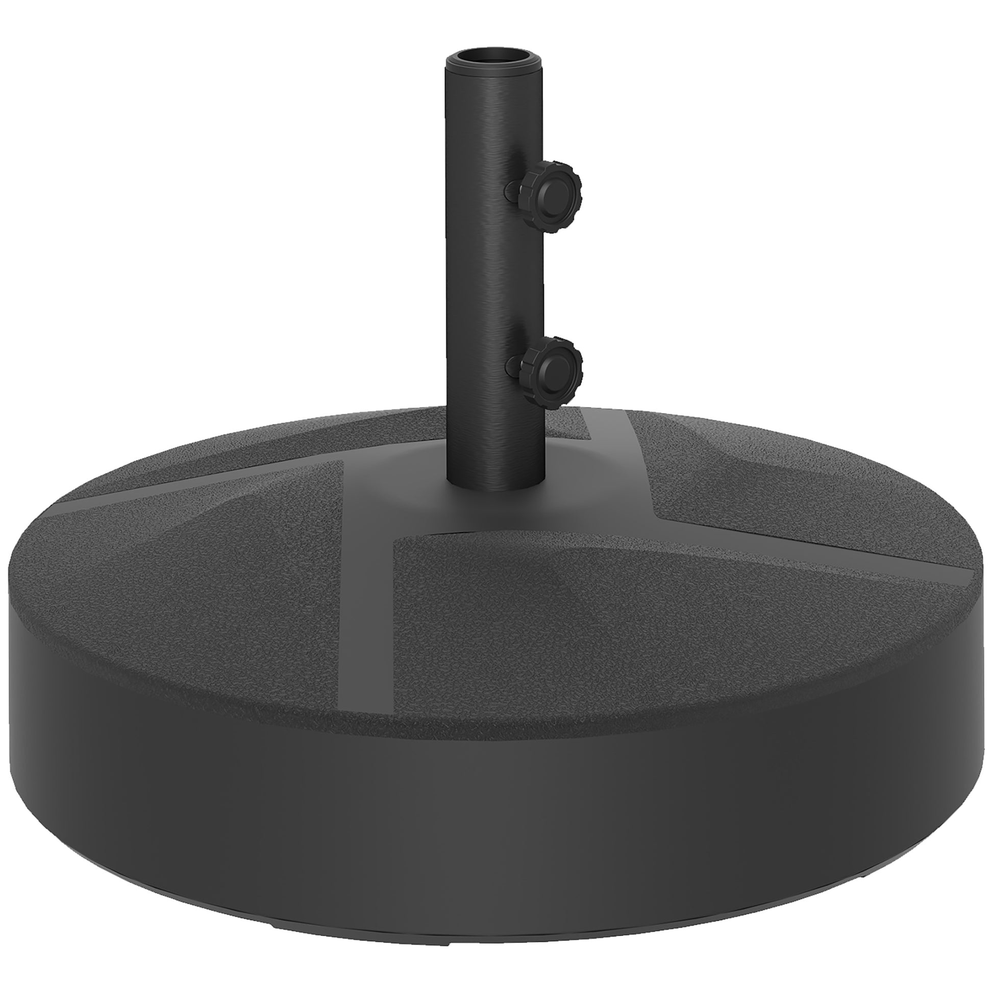 Outsunny Base para Sombrilla Redonda Soporte para Parasol Pie para Sombrilla Rellenable con Agua 25L o Arena 30kg para Jardín Terraza Negro