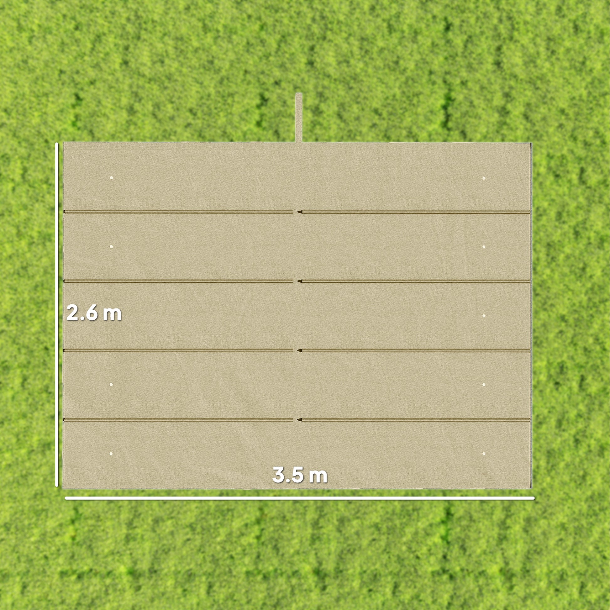 Outsunny Techo de Pérgola 3,5x2,6 m, Techo de Repuesto Retráctil para Marco de Pérgola de 4x3 m, UV30+, Toldo de Tela Solo para Cenador Jardín con 10 Orificios de Drenaje, Beige