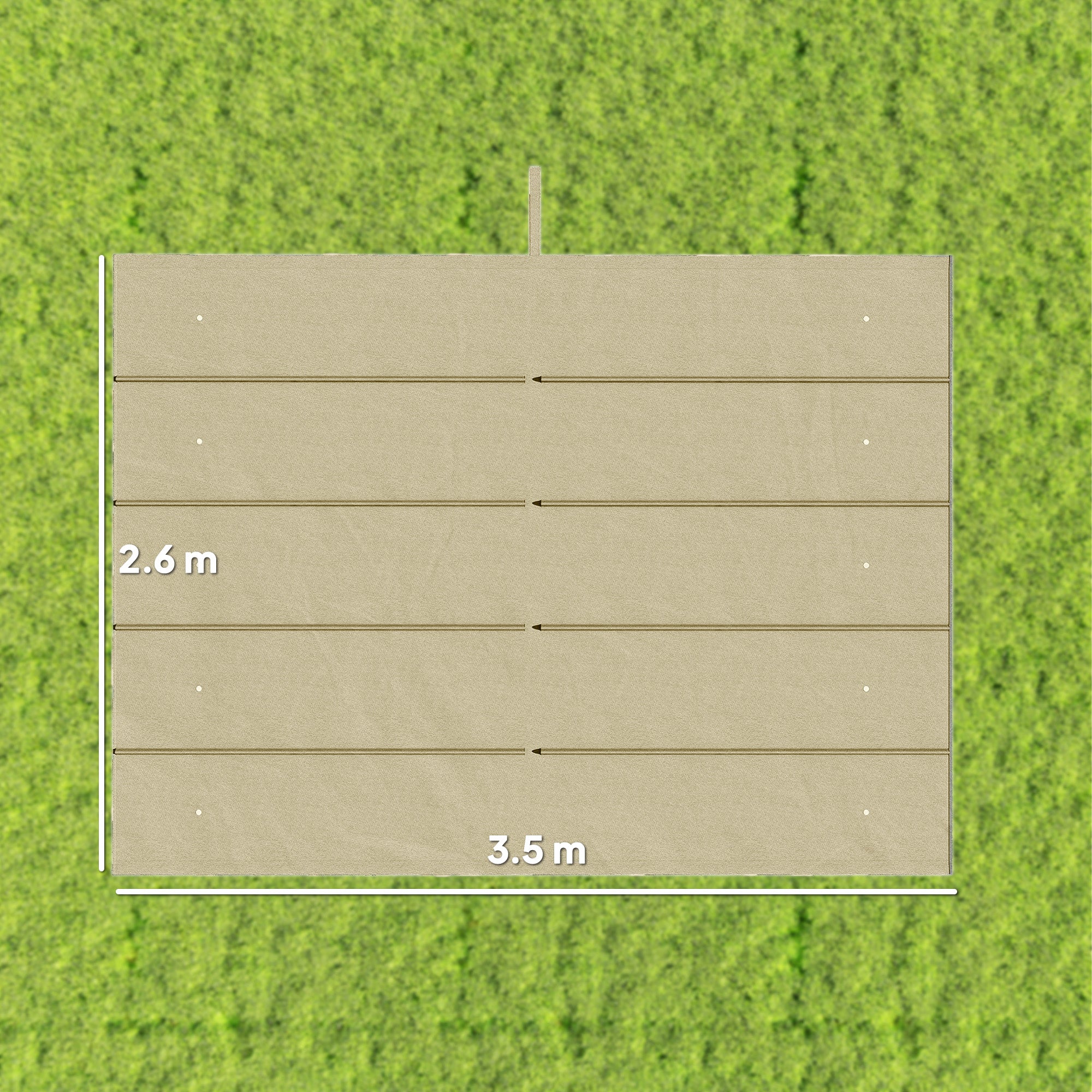 Outsunny Techo de Pérgola 3,5x2,6 m, Techo de Repuesto Retráctil para Marco de Pérgola de 4x3 m, UV30+, Toldo de Tela Solo para Cenador Jardín con 10 Orificios de Drenaje, Beige