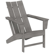 Outsunny Silla Adirondack Exterior Silla de Jardín con Asiento Extra Ancho Carga 120 kg para Patio Terraza Balcón 75x83x90 cm Gris Oscuro