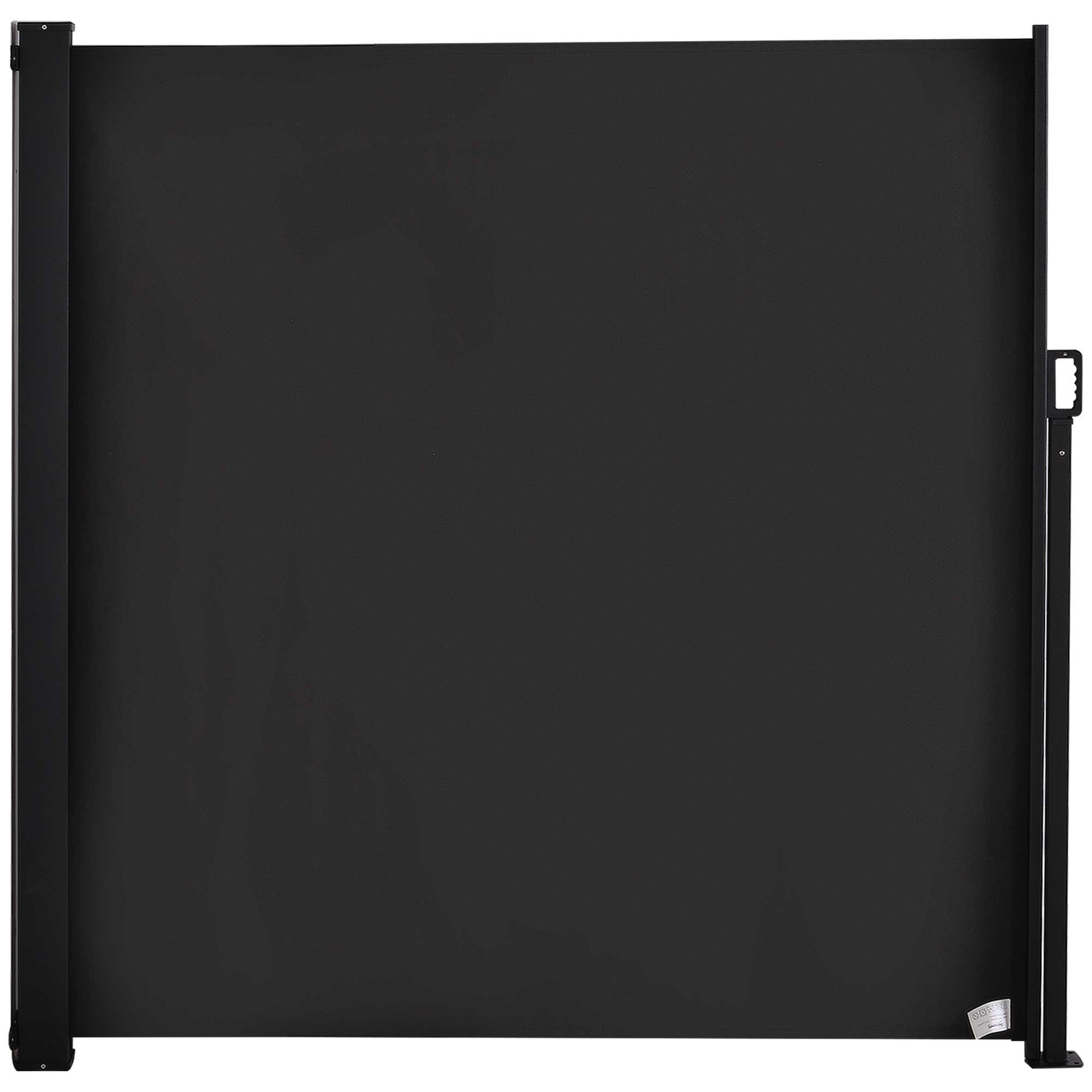 Outsunny Toldo Lateral Retráctil Exterior Pantalla de Privacidad contra Sol Viento Visión para Jardín Patio Balcón Tejado Hecho de Aluminio Poliéster Montar Utilizar Fácil 350x180(LxAn) Gris