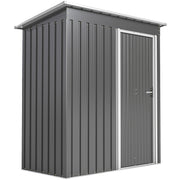 Outsunny Caseta de Jardín Exterior, 1,16 m², 163x89x182 cm, Cobertizo de Jardín Exterior Metálico con Puerta Corredera y Techo Inclinado, para Almacenamiento de Herramientas, Gris