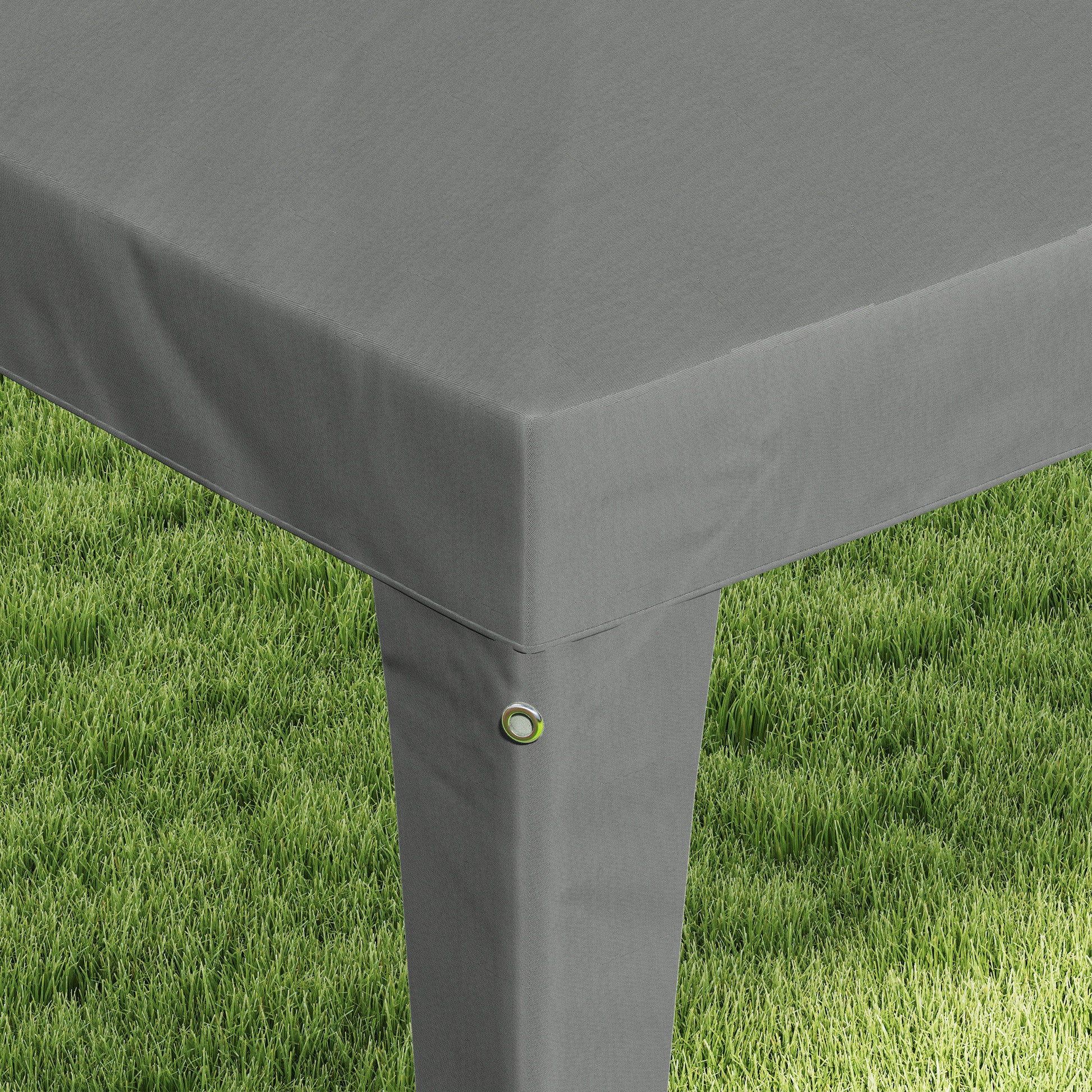 Outsunny Carpa Desmontable 3x3 m Cenador Pabellón de Jardín con 4 Orificios de Drenaje y Marco de Acero Anti-UV Gazebo para Terraza Patio Exterior Camping Gris