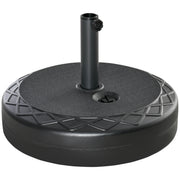 Outsunny Base de Sombrilla Rellenable de Agua 30 kg Soporte de Parasol Redondo Apto para Postes de 38mm 48 mm Metal y Plástico para Jardín Terraza Ø55x38 cm Negro