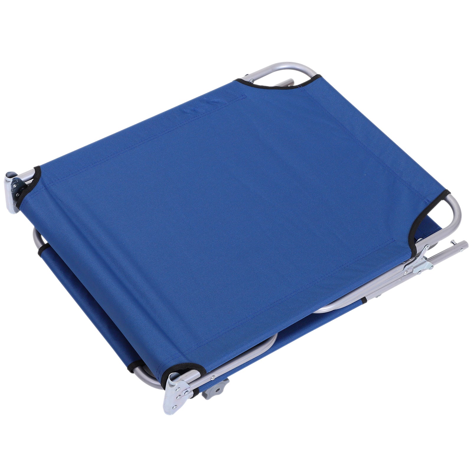 Outsunny Tumbona Plegable Tumbona de Jardín Exterior Reclinable con Toldo Desmontable con Ángulo Regulable Respaldo Ajustable en 4 Niveles para Terraza Piscina Patio 187x58x36 cm Azul