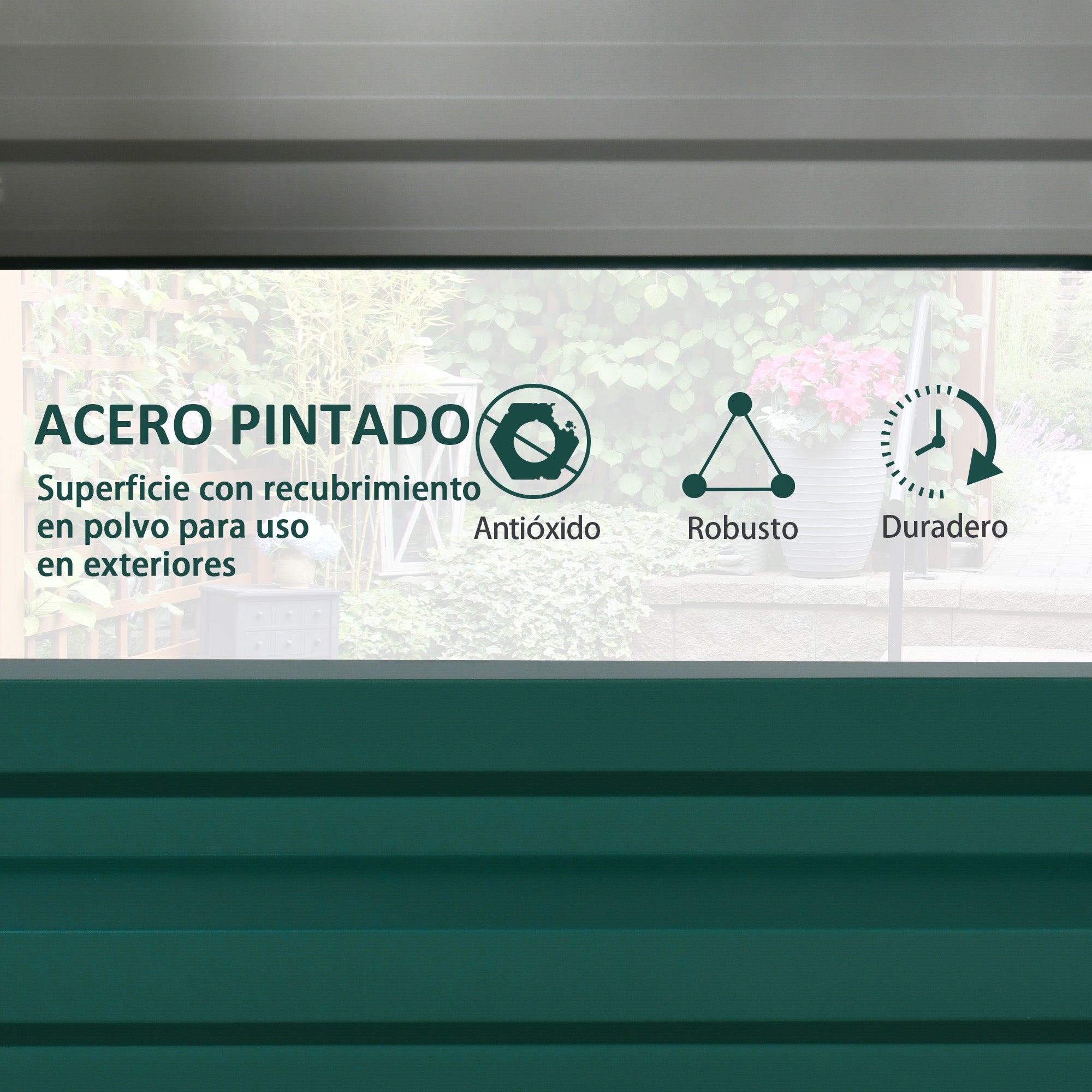 Outsunny Jardinera Elevada de Acero Galvanizado Huerto Urbano para Cultivar Plantas Flores Hierba Macetero Exterior Rectangular con Fondo Abierto 120x60x30,5 cm Verde