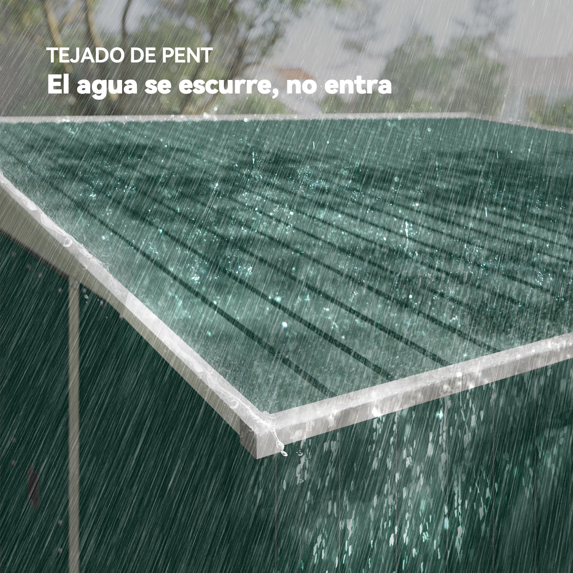 Outsunny Cobertizo de Jardín Exterior 8,9 m² 280x345x201 cm Caseta de Jardín Exterior Metálica con 2 Puertas Corredizas y 2 Ventanas para Almacenamiento de Herramientas Verde