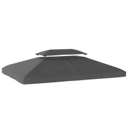Outsunny Techo de Repuesto para Cenador, 4x3 m, Cubierta de Repuesto con Techo Doble, 10 Orificios de Drenaje y Protección UV, SOLO Toldo de Recambio para Pabellón Gazebo, Gris