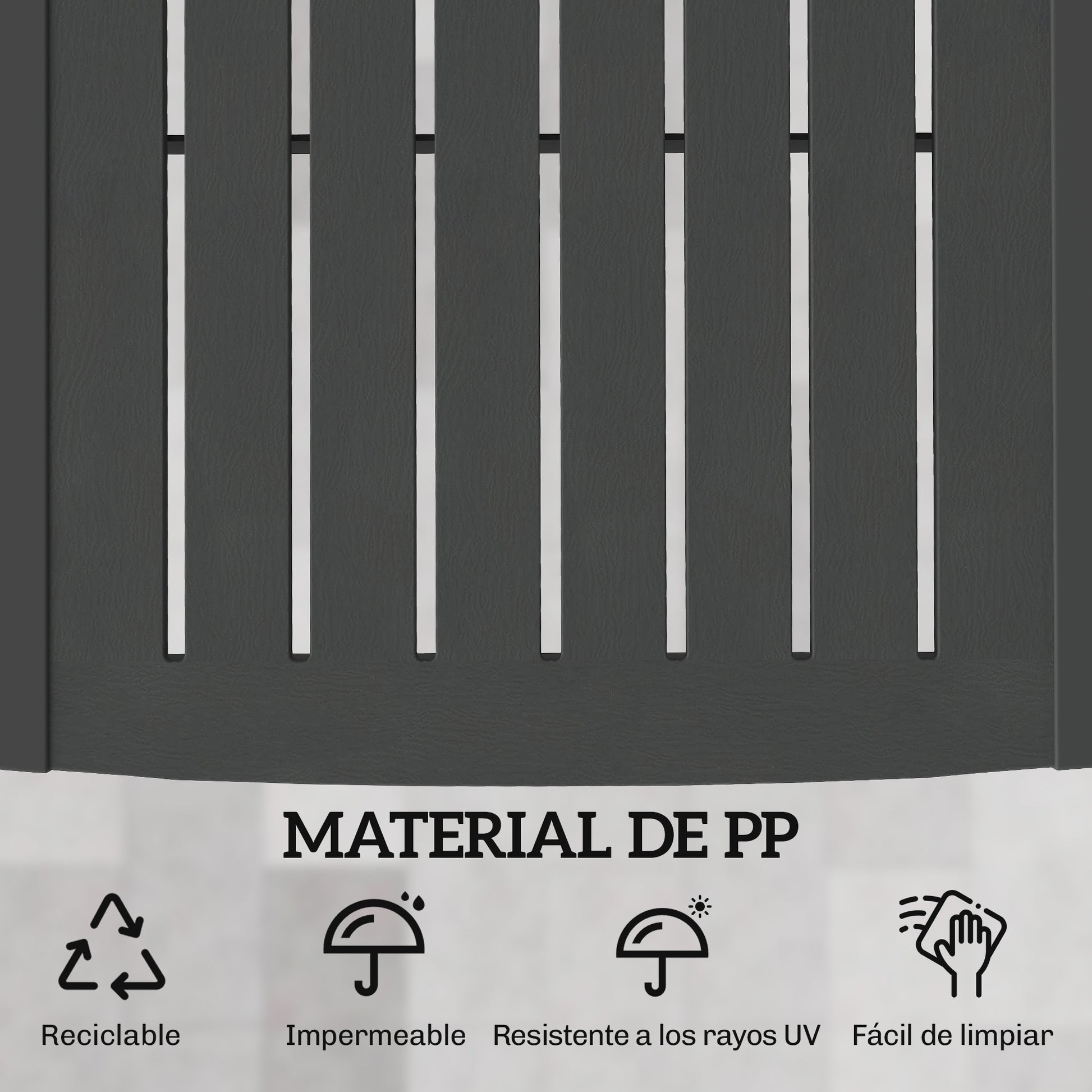 Outsunny Pack de 2 Tumbonas de Jardín Exterior, Tumbonas Reclinables de Plástico PP con Bandeja Lateral, Respaldo Ajustable de 5 Niveles, Resistentes a la Intemperie, para Playa, Piscina, Gris