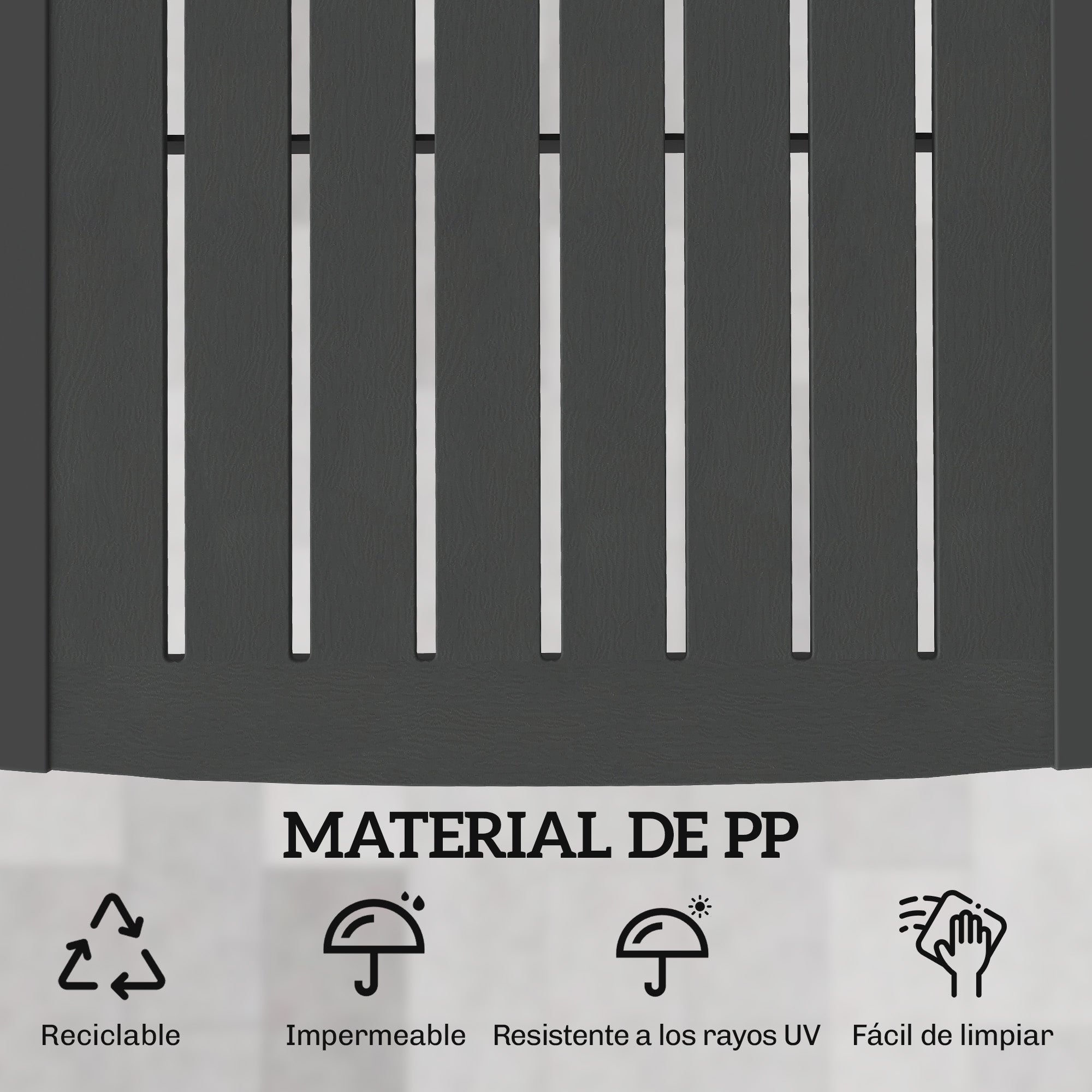 Outsunny Pack de 2 Tumbonas de Jardín Exterior, Tumbonas Reclinables de Plástico PP con Bandeja Lateral, Respaldo Ajustable de 5 Niveles, Resistentes a la Intemperie, para Playa, Piscina, Gris