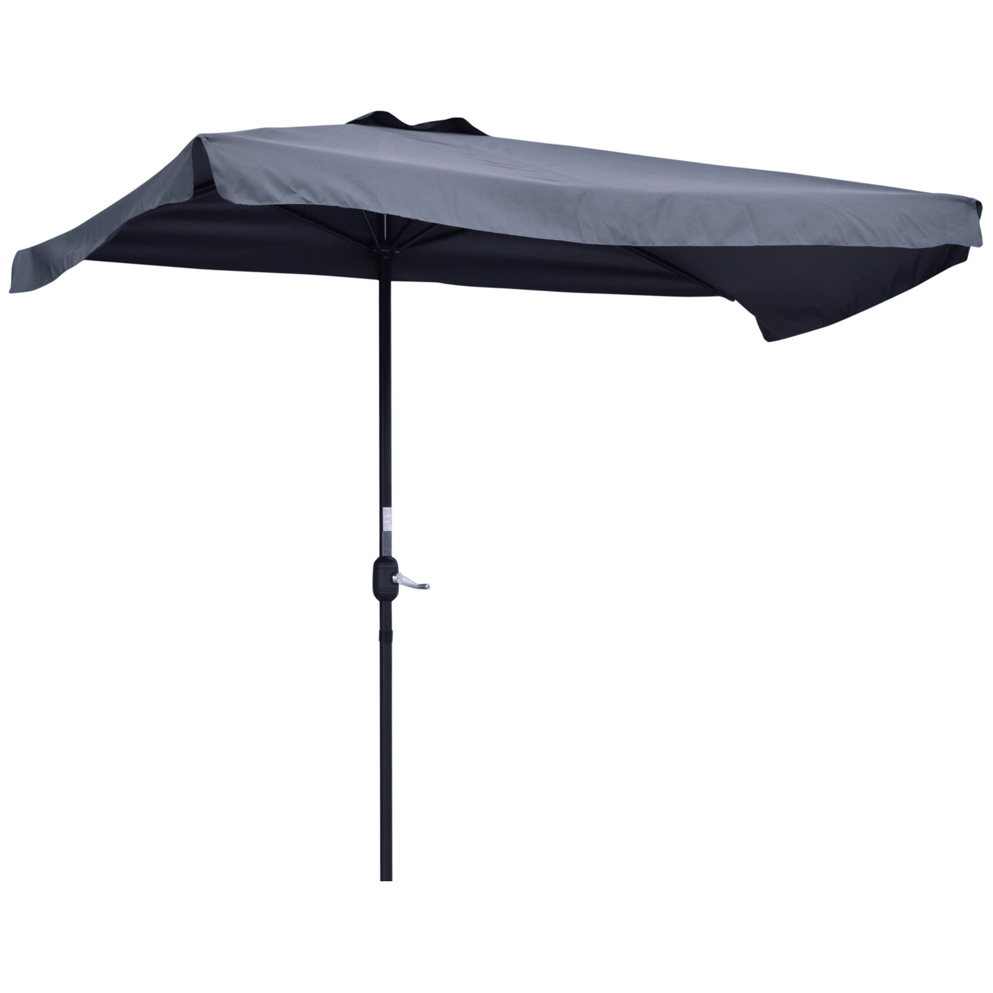 Outsunny Sombrilla Rectangular 230x130x249 cm Parasol para Pared Media Sombrilla con Manivela Protección UV Impermeable Sombrilla para Balcón Terraza Jardín Gris Oscuro