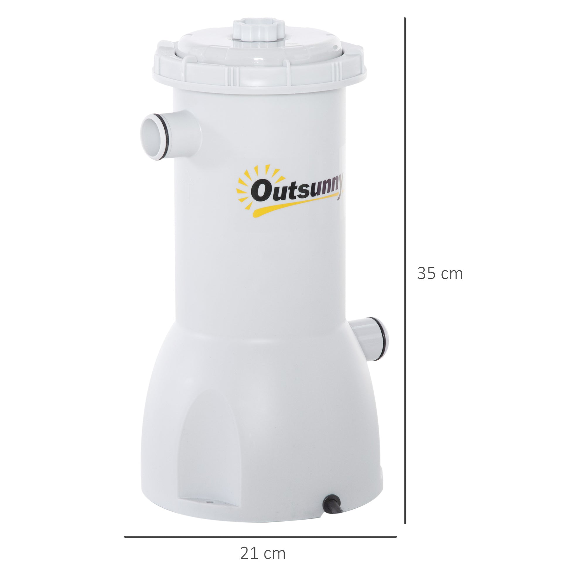 Outsunny Depuradora de Filtro 4.000 L/H para Piscina de 15.000 L con Nano Bolas de Filtro y Mangueras de Conexión de 30 mm Longitud 100 cm Ø21x35 cm Gris