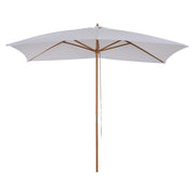 Outsunny Sombrilla Terraza Exterior 295x200 cm Sombrilla de Jardín Rectangular Ajustable con Mástil de Madera y Manivela Impermeable Parasol para Patio Terraza Blanco