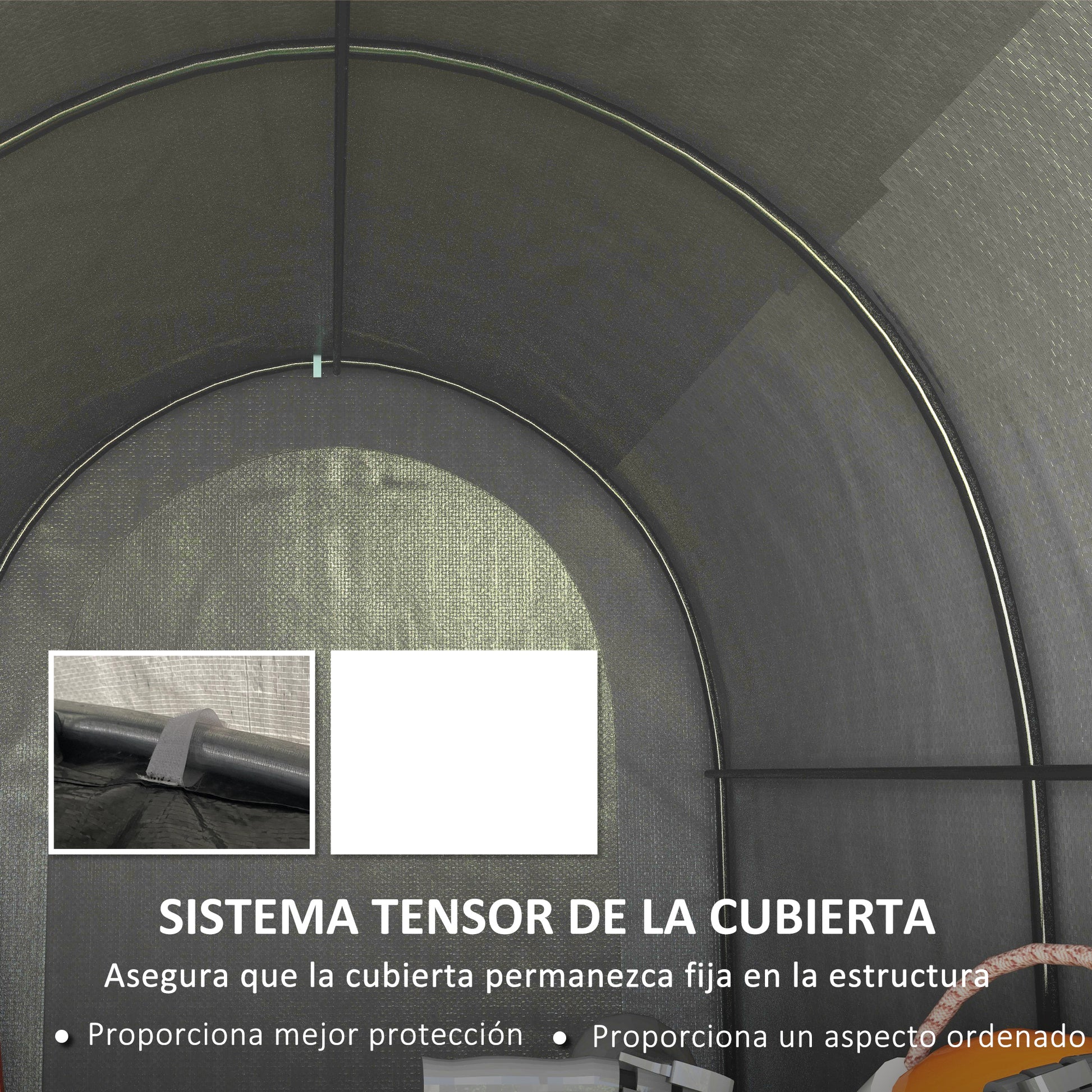 Outsunny Carpa de Jardín Exterior para Herramientas, Bicicletas, 2,4x1,6x1,9 m, Cobertizo Exterior con Marco de Acero, Puerta Enrollable con Cremallera, Impermeable, Garaje Portátil, Gris Claro