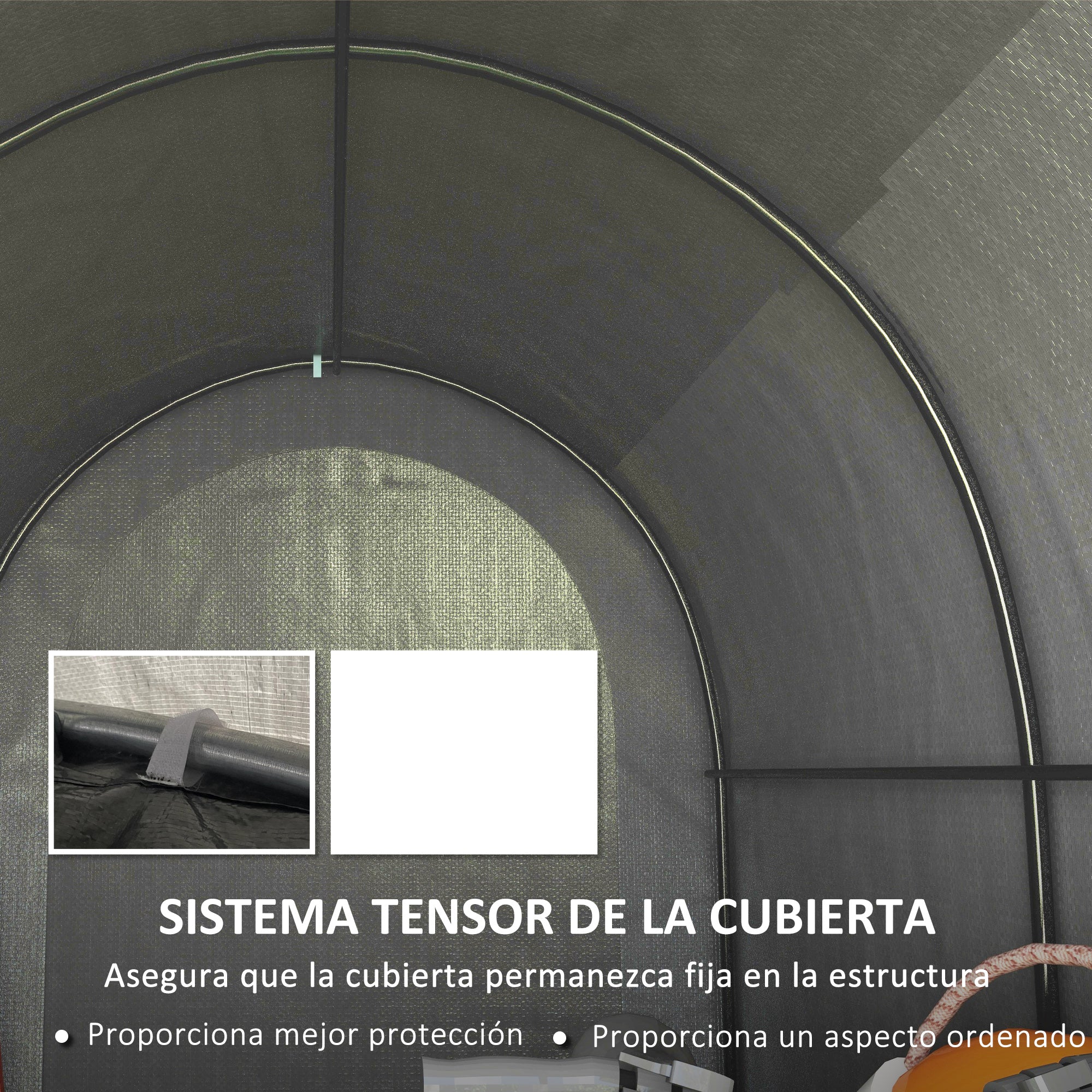 Outsunny Carpa de Jardín Exterior para Herramientas, Bicicletas, 2,4x1,6x1,9 m, Cobertizo Exterior con Marco de Acero, Puerta Enrollable con Cremallera, Impermeable, Garaje Portátil, Gris Claro