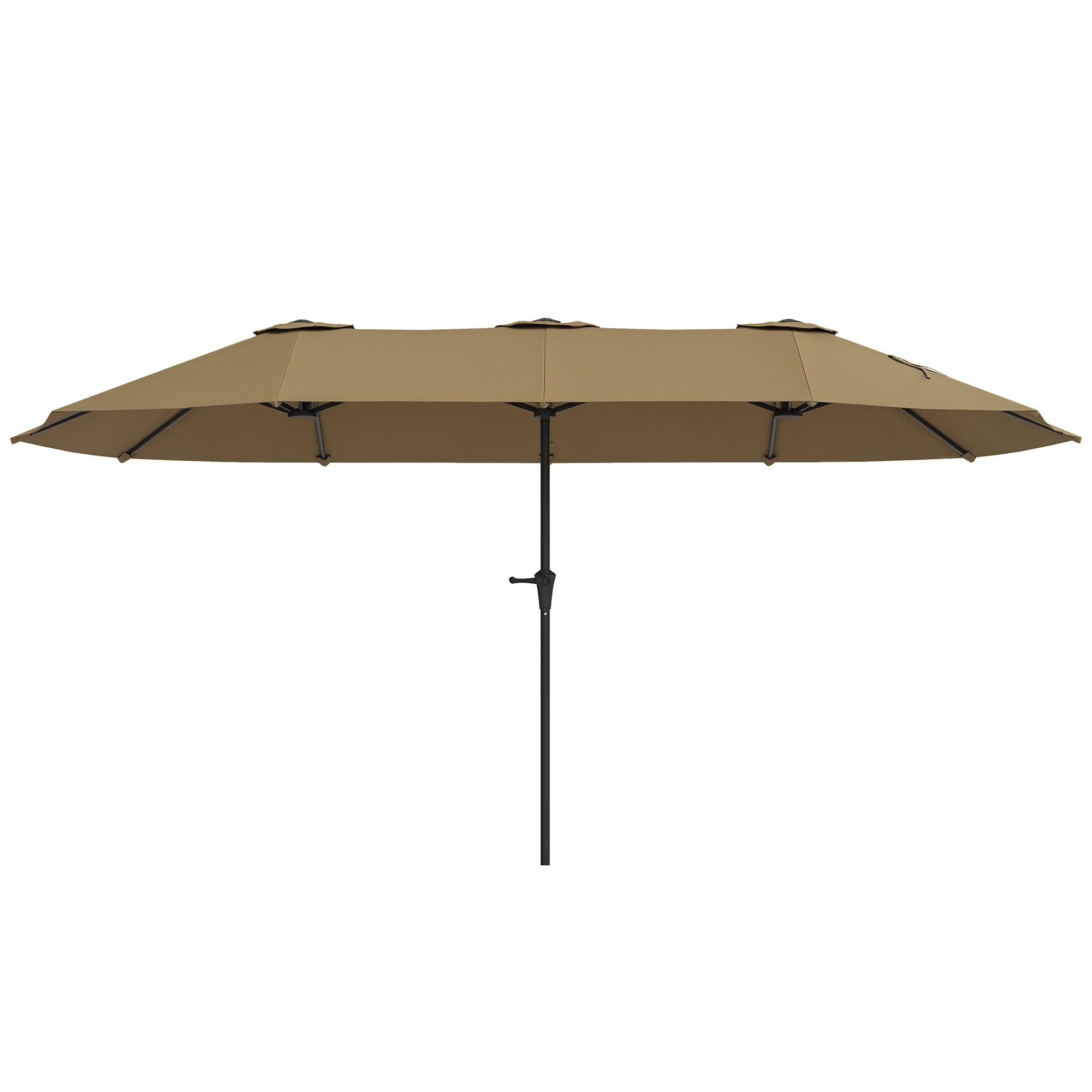 Outsunny Sombrilla Doble 4x2,2 m Sombrilla Terraza Exterior con Manivela Manual Impermeable y Protección UV30+ Parasol Grande para Terraza Playa Piscina Café