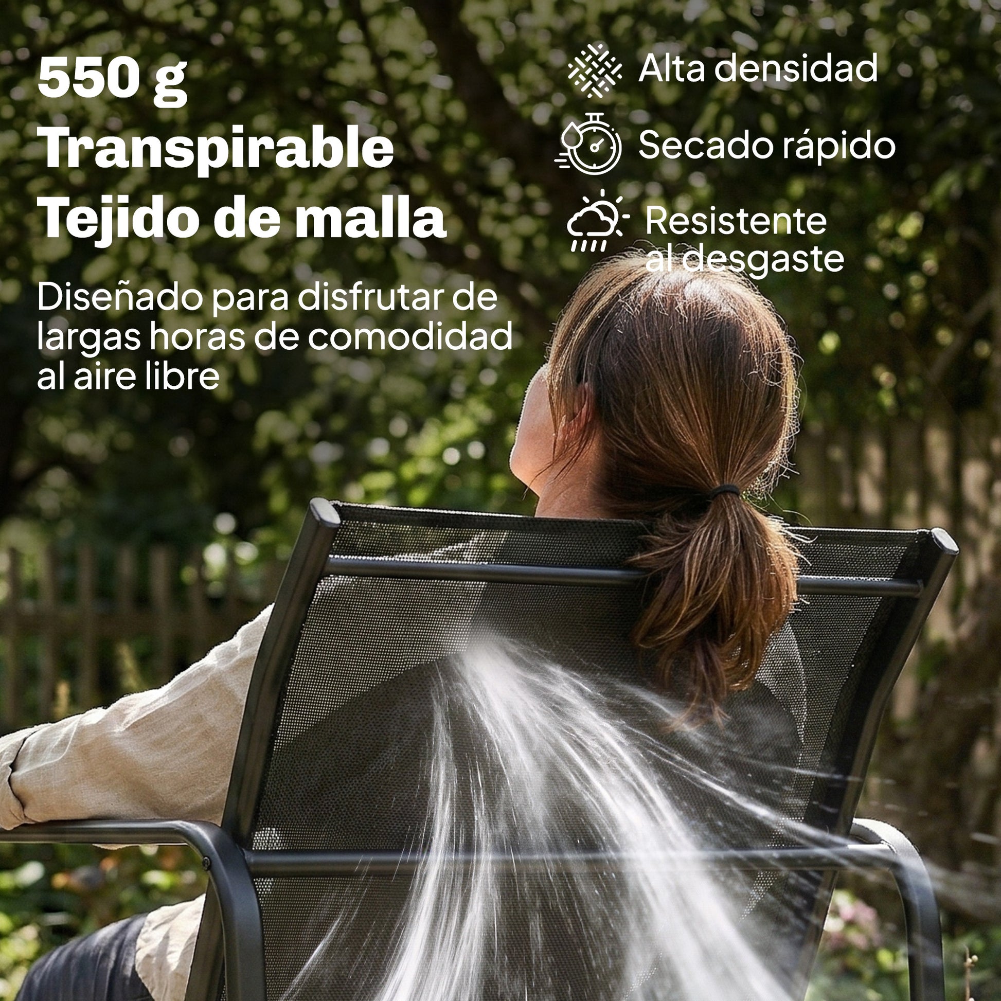 Outsunny Conjunto Jardín Exterior de 4 Piezas, Muebles Jardín Exterior con Sofá de 2 Plazas, 2 Sillones, Mesa de Vidrio Templado, Tela de Textilene Transpirable, Estructura de Acero, Gris Oscuro