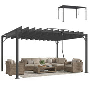 Outsunny Pérgola de Jardín 3x4 m, Cenador de Jardín con Techo de Lamas Orientables a 135°, Estructura de Aluminio, Protección UPF50+, Pabellón para Exterior, Patio, Terraza, Gris Oscuro