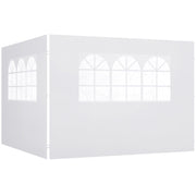 Outsunny 2 Paredes Laterales para Carpas de 3 x 3 m, 300x200 cm, Paredes Laterales de Repuesto para Cenador de Tela Oxford con Ventana, para Jardín, Exteriores, Fiestas, Blanco