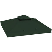 Outsunny Techo de Repuesto para Cenador 3x3 m Cubierta de Repuesto 370g/㎡ con Techo Doble con Mosquitera Protección UV 30+ Toldo de Recambio para Pabellón Gazebo Verde