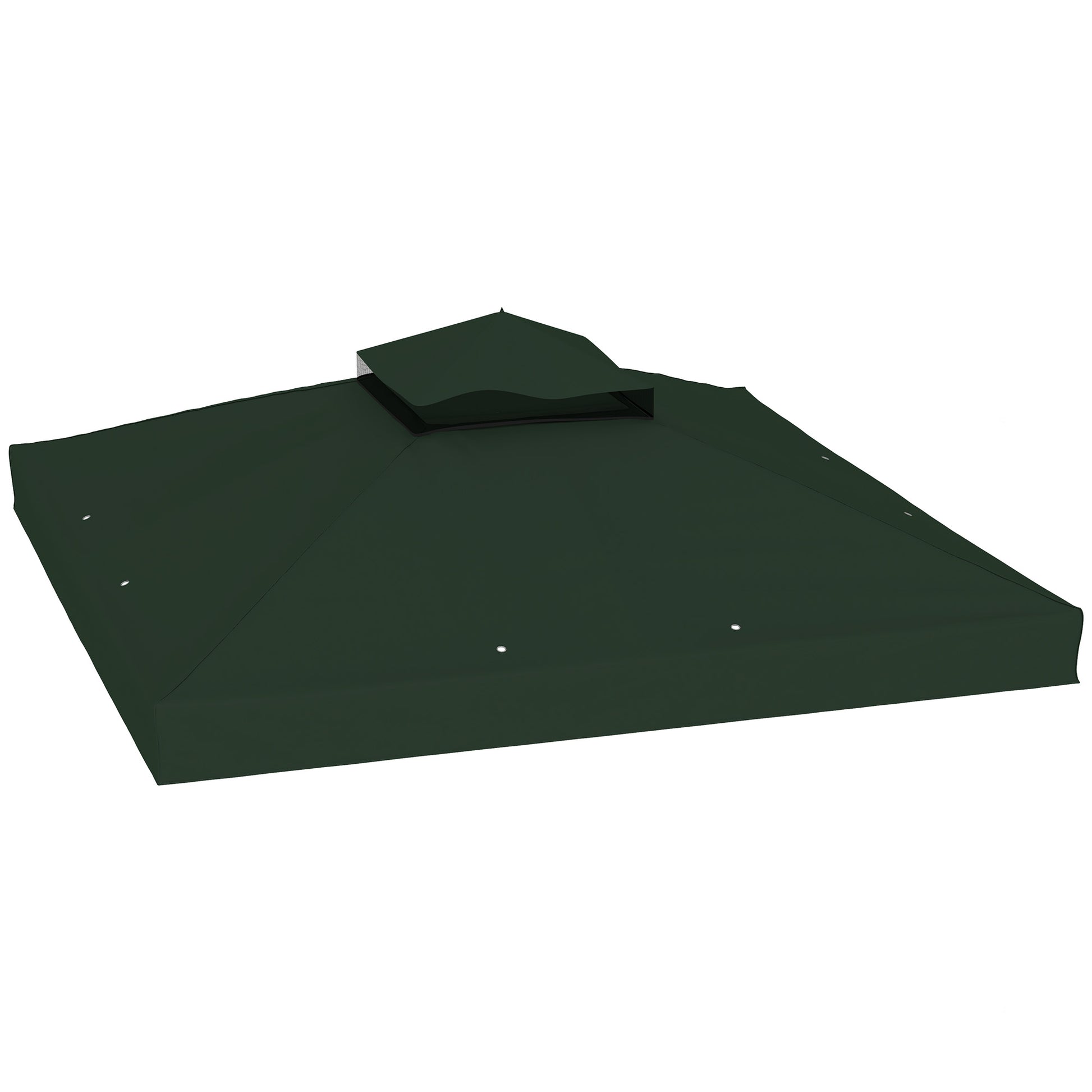 Outsunny Techo de Repuesto para Cenador 3x3 m Cubierta de Repuesto 370g/㎡ con Techo Doble con Mosquitera Protección UV 30+ Toldo de Recambio para Pabellón Gazebo Verde