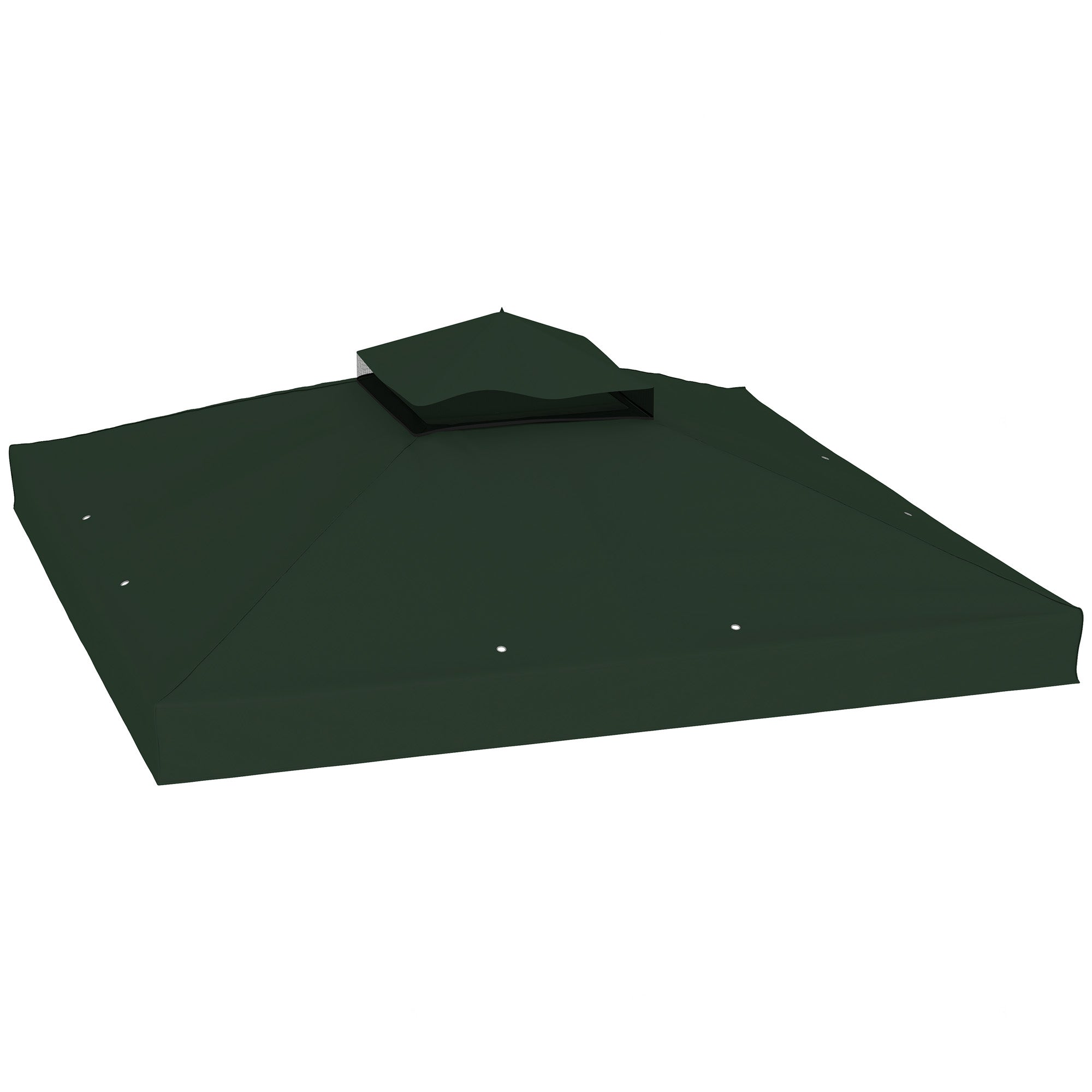 Outsunny Techo de Repuesto para Cenador 3x3 m Cubierta de Repuesto 370g/㎡ con Techo Doble con Mosquitera Protección UV 30+ Toldo de Recambio para Pabellón Gazebo Verde
