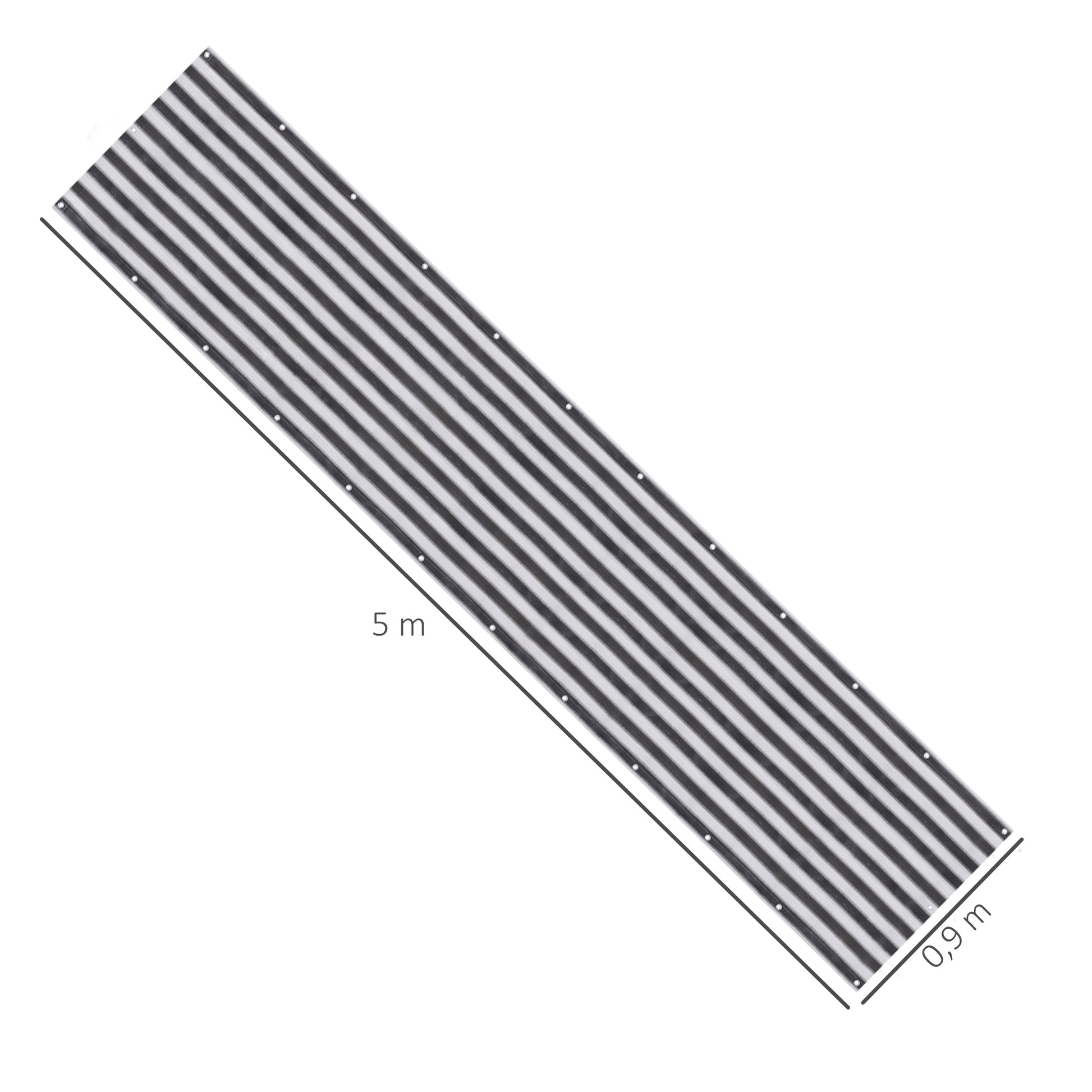 Outsunny 2 Pantallas de Privacidad para Balcones o Terraza Revestimiento HDPE para Exteriores Tela Protectora para Balcón Patio con Cuerdas 500x90 cm Gris y Negro