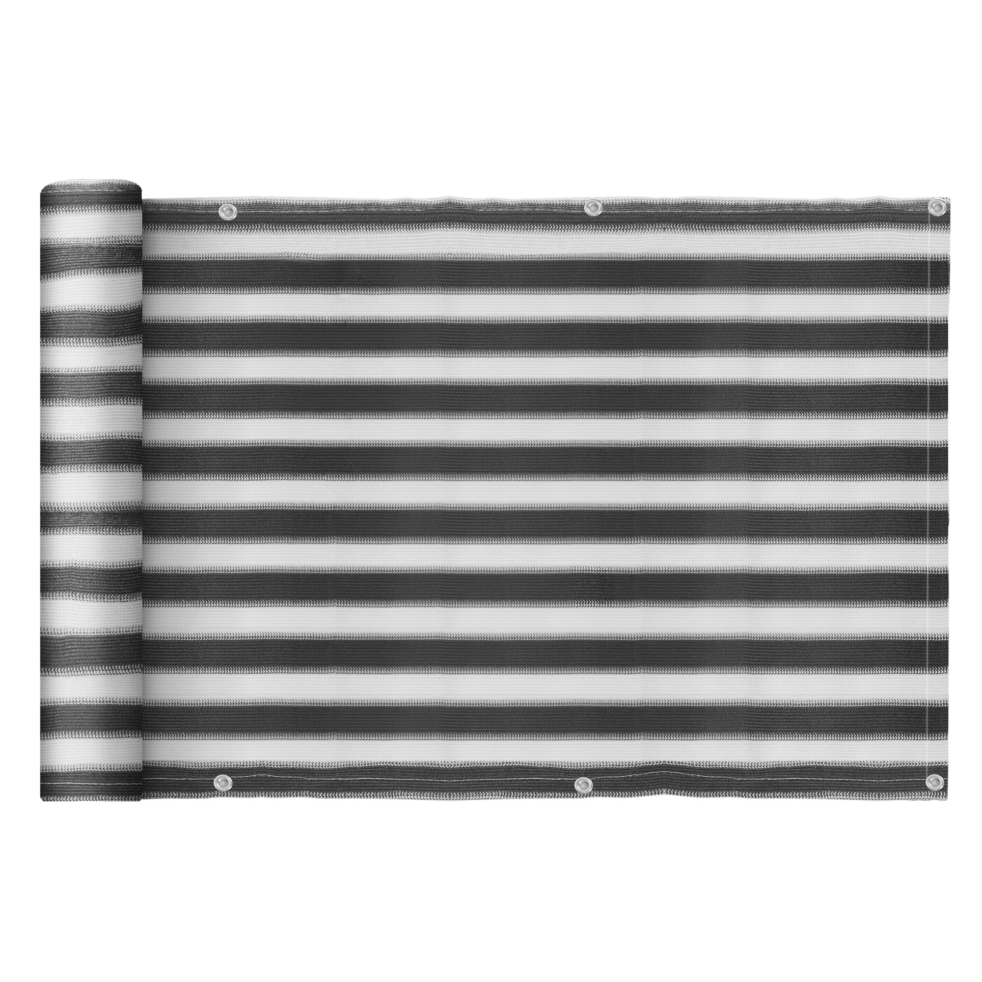 Outsunny 2 Pantallas de Privacidad para Balcones o Terraza Revestimiento HDPE para Exteriores Tela Protectora para Balcón Patio con Cuerdas 500x90 cm Gris y Negro