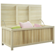 Outsunny Arcón Exterior de Madera, 172 L, Baúl Almacenaje Exterior con Tapa Abatible, Resistente a la Intemperie, para Jardín, Terraza, Patio, 120x55x45 cm, Madera Natural