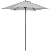 Outsunny Sombrilla de Terraza Exterior Ø2x2 m Parasol de Terraza Exterior con Techo de Ventilación y Poste Desmontable de Aluminio Sombrilla para Jardín Patio Gris Claro