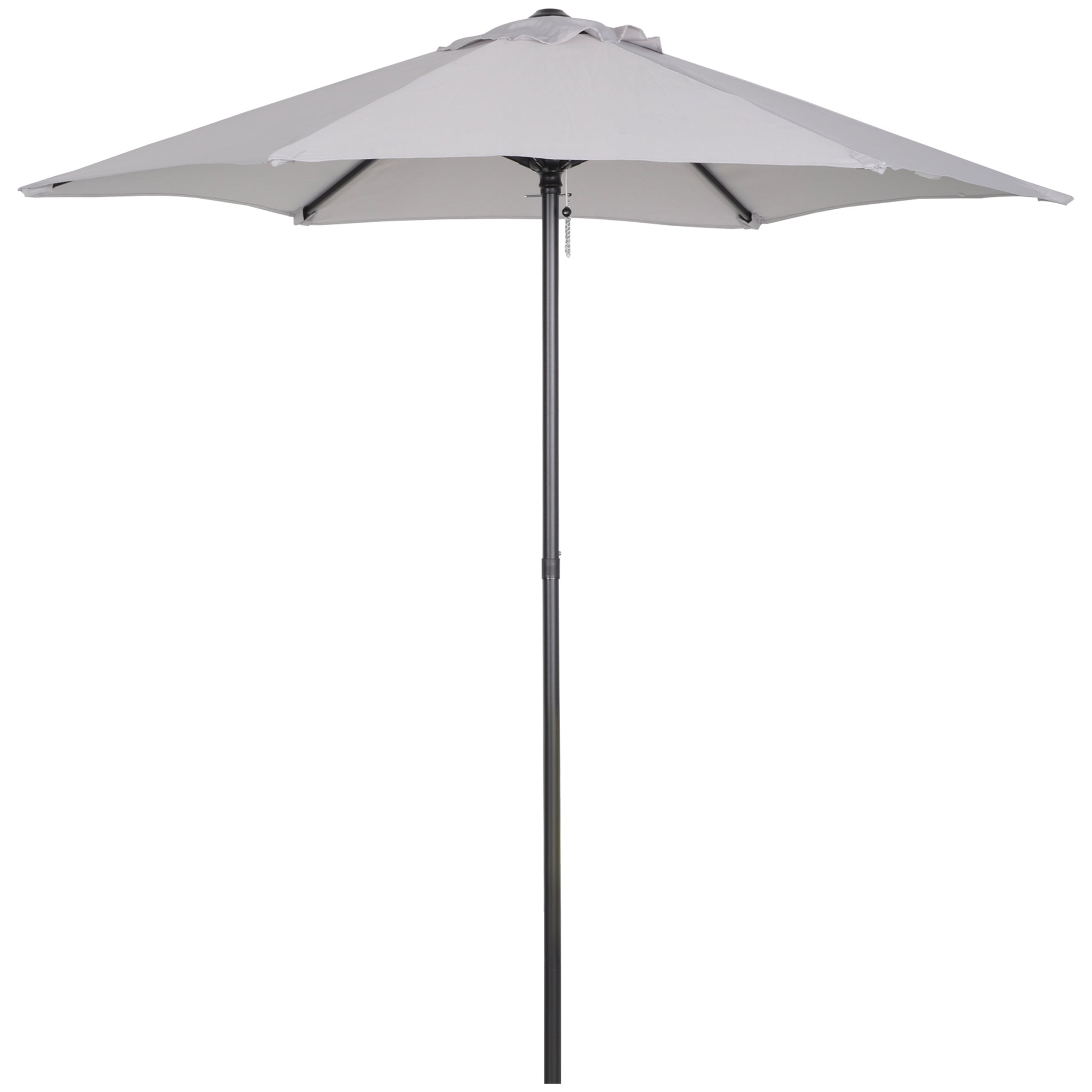Outsunny Sombrilla de Terraza Exterior Ø2x2 m Parasol de Terraza Exterior con Techo de Ventilación y Poste Desmontable de Aluminio Sombrilla para Jardín Patio Gris Claro
