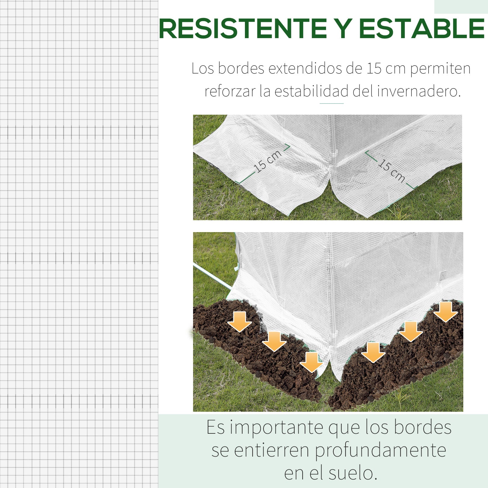 Outsunny Plásticos para Invernaderos 6x3x2 m Cubierta de Repuesto para Invernadero de Polietileno con 12 Ventanas y Puerta Enrollable Protección de Plantas para Jardín Blanco