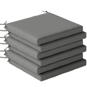 Outsunny Juego de Cojines para Sillas de Comedor, 46x42x7 cm, 6 Piezas, Cojines para Sillas de Jardín con Funda Lavable y Lazos, Impermeable y Anti-UV, Gris Oscuro