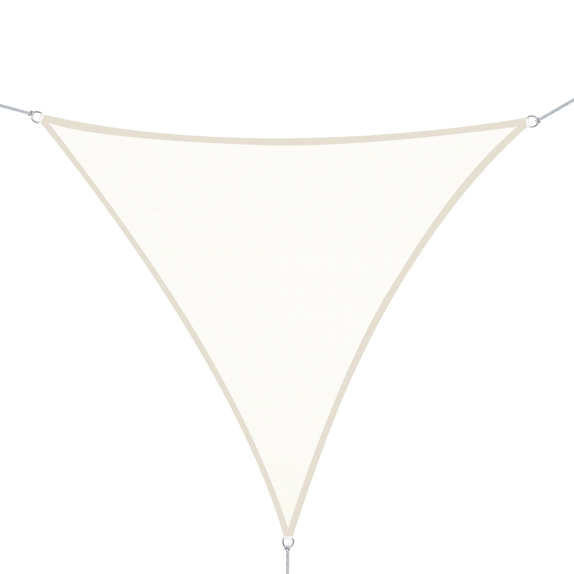 Outsunny Toldo vela color arena sombrilla parasol triangulo Tela de Poliéster jardin playa camping sombra (varios colores y medidas), medida 3x3x3 metros, color crema
