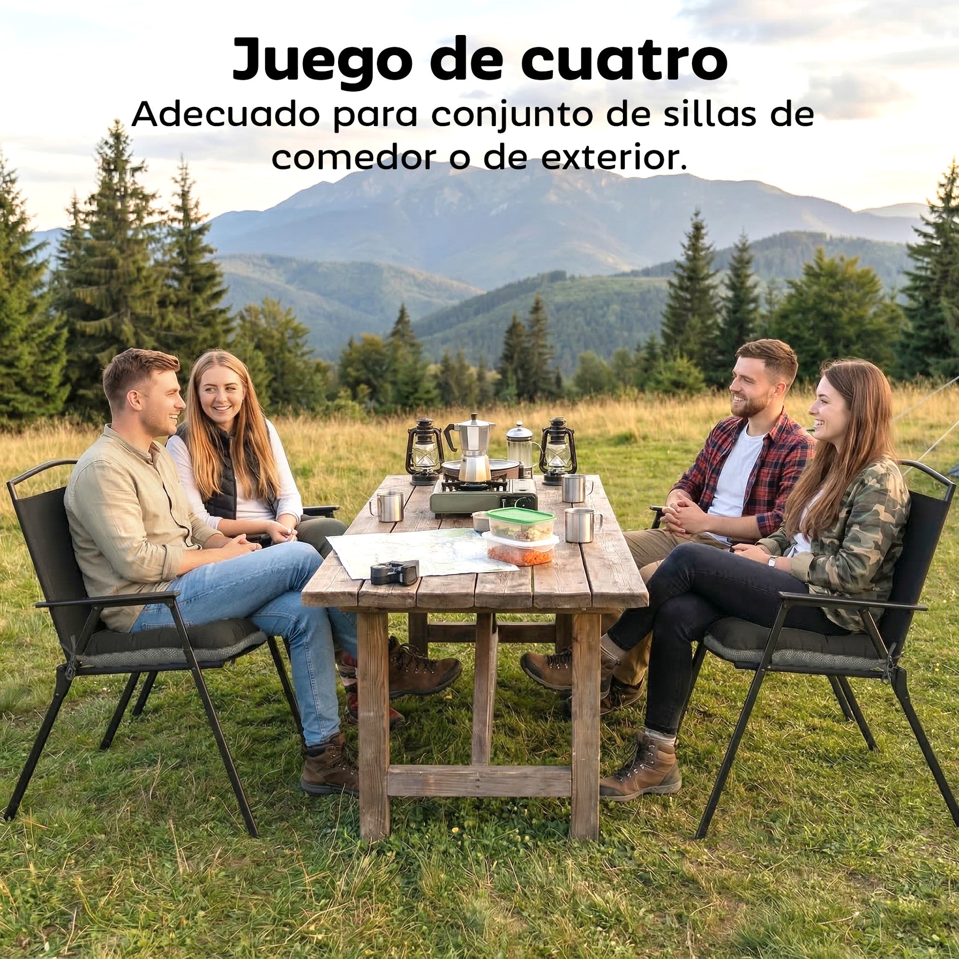 Outsunny Set de 4 Cojines para Sillas, Cojines para Jardín, Colchones de Silla con Lazos y Base Antideslizante, Impermeables, Protección UV30+, para Interior y Exterior, 39,5x39,5x10 cm, Gris Oscuro