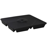 Outsunny 4 Pesos para Base de Sombrilla Rellenable de Arena 80 kg con Asa 4 Piezas para Base Cruzada de Parasol Sombrilla Cantilever para Jardín Exterior 89x89x11 cm Negro